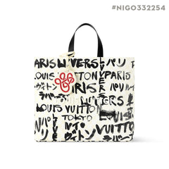 LOUIS VUITTON x Men's and Women's Shopper Tote Medium Bag Daily Cowhide Shopping Bag With Brand Logo Print #332254