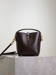 Saint Laurent Women's LE 37 Logo Hook Buckle mini Small Glossy Solid Color Bucket Bag Suede Leather Handbags Casual Bags 7490362R20W9207 #81334