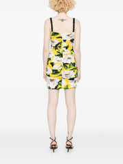 Dolce&Gabbana Women's Summer Floral Print Sleeveless Silk Stretch Satin Mini Dresses Ngvp #1764