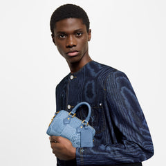 Louis Vuitton Speedy 18 Bandoulière Handbag Men's Women's Denim Bag Mini Handbags Fashion Luxury Temperament Bags N00208  #77281