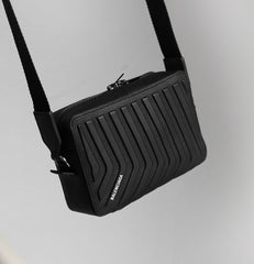 Balenciaga Men's Black Logo Embossed Shoulder Strap Leather Camera Bag Tote Shoulder Crossbody Bags #75668