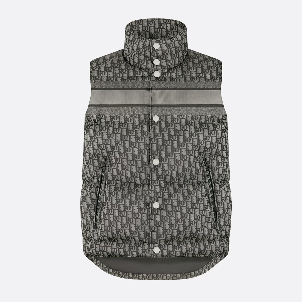 Dior Dioralps Women's Fall/winter Coat Oblique Print Stand Collar Single-breasted Vest Jacket #81918A