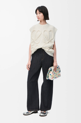 Loewe Women's High-Street Crew Neck Sleeveless Wool Vest Spring/Fall Logo Knit Sweater #81567