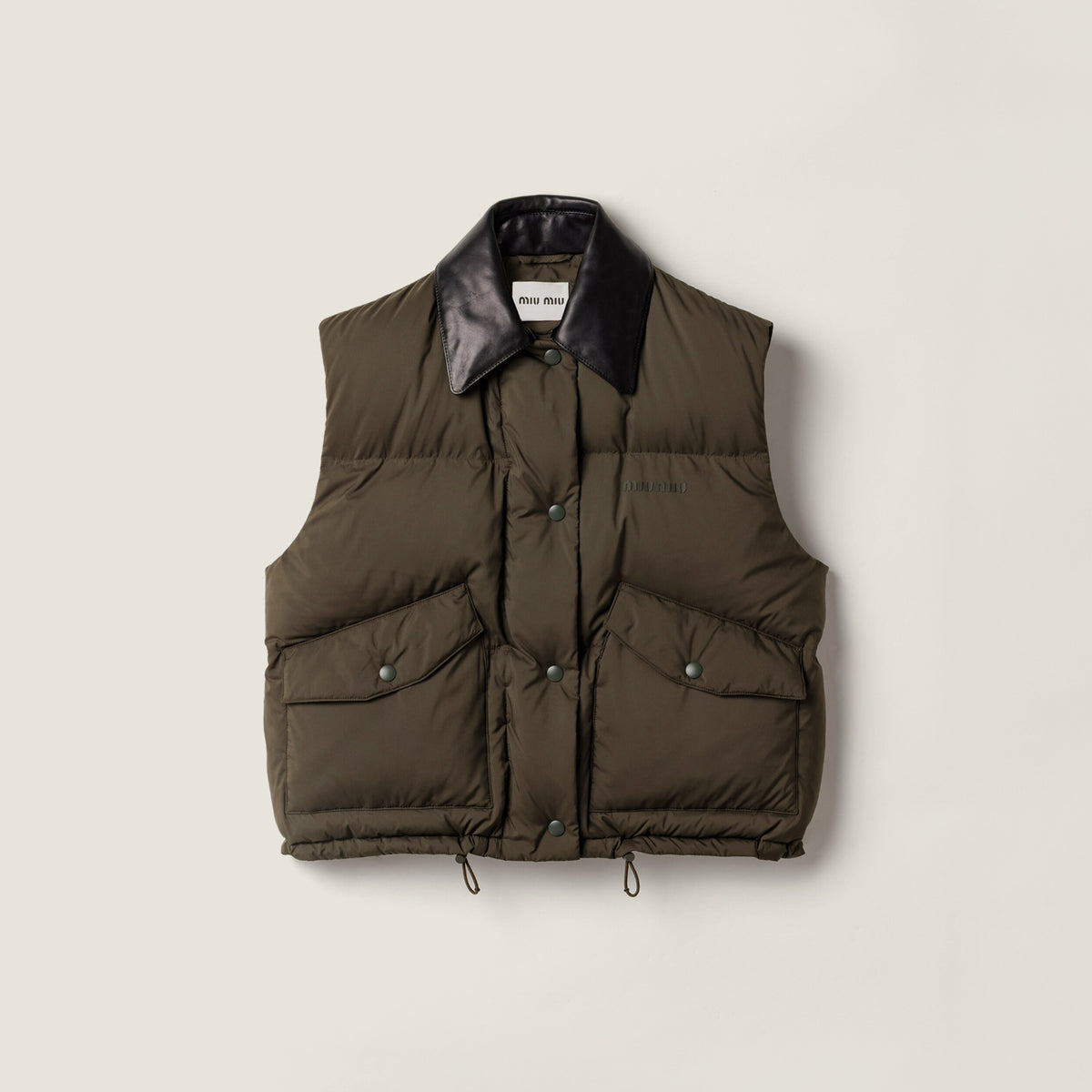 MiuMiu Women's Fall/Winter Fashion Casual Lapel Single Button Waist Tapered Sleeveless Down Vest #79337