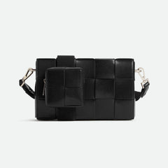 Bottega Veneta Cassette Men's and Women's Solid Color Leather Woven Shoulder Crossbody Bag Bags #75755