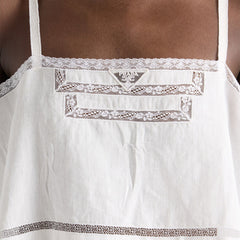 Prada Women's Spring/summer 2026 White Sun Collection Lightweight And Breathable White Lace Linen Sleeveless Tank Top Lady Vest #197033