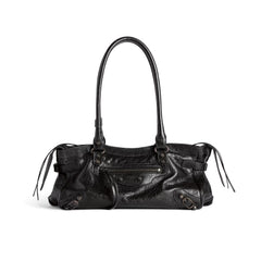 Balenciaga Women's Le City Bag East-West Motorcycle Bag Solid Color Leather Shoulder Bag Handbag Bags 8457042ABEK1000 #81473