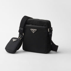 Prada Re-Nylon And Saffiano Men's And Women's Solid Color Fashion Casual Logo Triangle Emblem Minimalist Stylish Nylon Crossbody Bag Shoulder Bag Bags #79176
