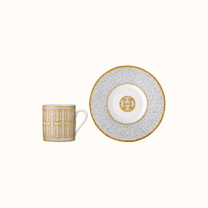 Mosaique au 24 Gold Coffee Cup and Saucer