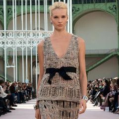 Chanel Women's Spring Summer Wispy Crochet Vest Knitted Top V-neck Sleeveless Vest T-shirt Ngvp #1597