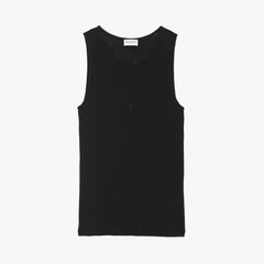 SAINT LAURENT CASSANDR Women's Spring/Summer Fashion Casual Crewneck Pullover Ribbed Cotton Logo Embroidered Tank Top Vest #79359