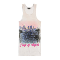 Balenciaga Women's Summer High Street Printed Round Neck Cotton Pullover Sleeveless City Of Angels Tank Top Vest Ngvp #1842
