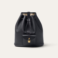 Loro Piana Extra Women's Fashion Classic Solid Color Drawstring Leather Bucket Tote Bag Bags FAP1404 #78861