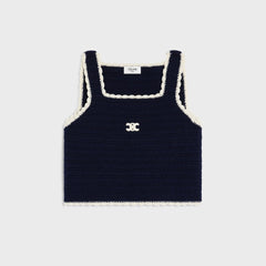 Celine Women's Summer Fashion Casual Square Neck Sleeveless Handmade Crochet Vest #79293