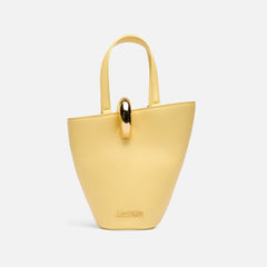 Jacquemus The small Bambola Women's Classic Fashionable Minimalist Detachable Shoulder Strap Metal Buckle Linen Leather Bucket Bag Tote Bag Handbag Bags #78241
