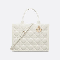 Dior Book Tote Women's Detachable Adjustable Shoulder Strap Rattan Checkered Cowhide Leather Solid Color Shopping Bag Single Shoulder Slanting Tote Bags #75338