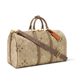 Louis Vuitton Lv Men's Keepall 50 Travel Bag Canvas Monogram Tote/shoulder Bag Sand Bags M29159 #84177A