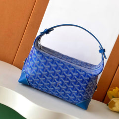 GOYARD Men's and Women's Solid Color Printed Zipper Leather Handbag Storage Bag Bags #77775