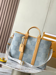 Louis Vuitton Weekend Tote Men's And Women's Solid Colour Detachable Adjustable Shoulder Strap Checkerboard Checkerboard Printing Denim Shoulder Handbag Tote Bag Bags #76851
