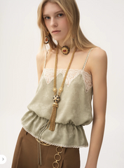 Chloe Women's Spring/summer Lace Ruffle-hem Strapless Tank Top Stylish Modern Elegant And Sexy Lady Vest #195742