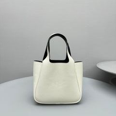 Prada Women's Solid Color Fashion Classic Leather Grain Basket Tote Bag Bucket Bag Bags #78182