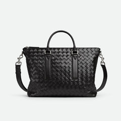 Bottega Veneta Intrecciato Men's Solid Color Adjustable Detachable Shoulder Strap Woven Calfskin Briefcase Handbag Bag Bags #77518