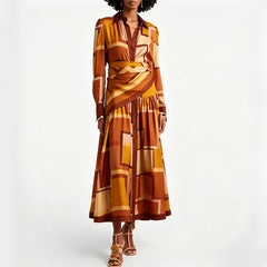 Zimmermann Women's Spring/summer Como Printed Shirt Dress With Tie-sash Stylish And Elegant Dress Lady Dresses #196842