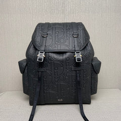 Dior 9257 Dior Hit the Road Backpack Gravity Print Effect Leather Black Tote Bag Fashion Casual Sympathy Backpack #195198