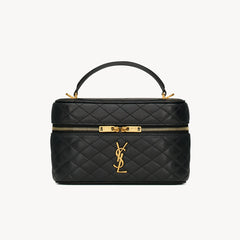 SAINT LAURENT GABY VANITY BAG Ladies Solid Color Detachable Adjustable Shoulder Strap Lambskin Shoulder Handbag Cosmetic Bag #76574