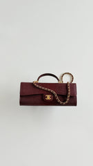 Chanel 26A Chain Handle Bag Burgundy Lizard Embossed Stylish And Versatile Bag Bags AP5280 #197506