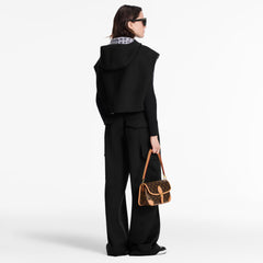 Louis Vuitton Women's Reversible Fall/winter Jacket Monogram Jacquard Lining Wool Short-length Drawstring Vest #82116A