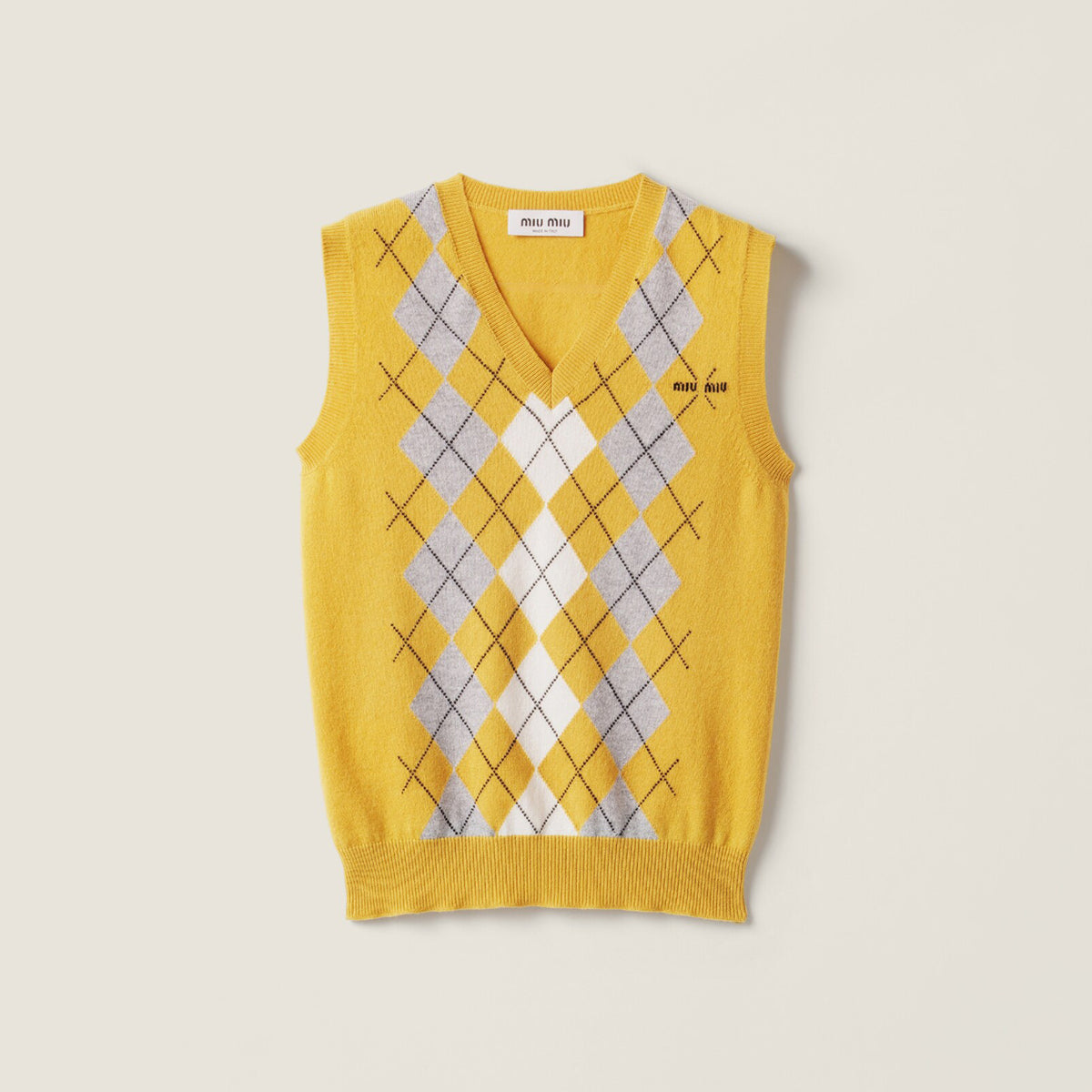 MiuMiu Women's Fall/winter Fashion Casual V-neck Letter Print Pullover Cashmere Vest #78463