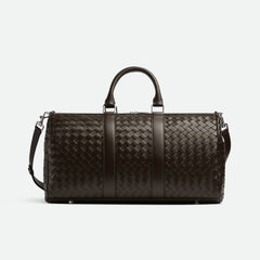 Bottega Veneta Intrecciato Men's Solid Color Adjustable Detachable Shoulder Strap Woven Calfskin Travel Bag #77472
