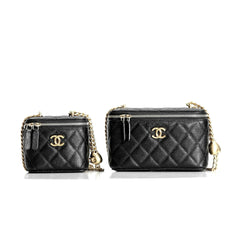 Chanel Women's Solid Color Chain Shoulder Grain Embossed Calfskin Box Bag Tote Shoulder Bags #75941