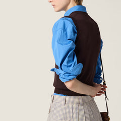 MiuMiu Fashion-Forward Solid-Color Knit Tank Top for Women Spring/Summer Layering Casual V-Neck Sweater Vest #194498