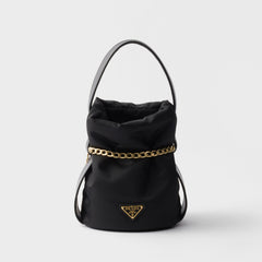 Prada Women's Solid Color Petit Sac Noir Re-Nylon with Nappa Leather Mini Shoulder Bag Bucket Tote Bags #78128