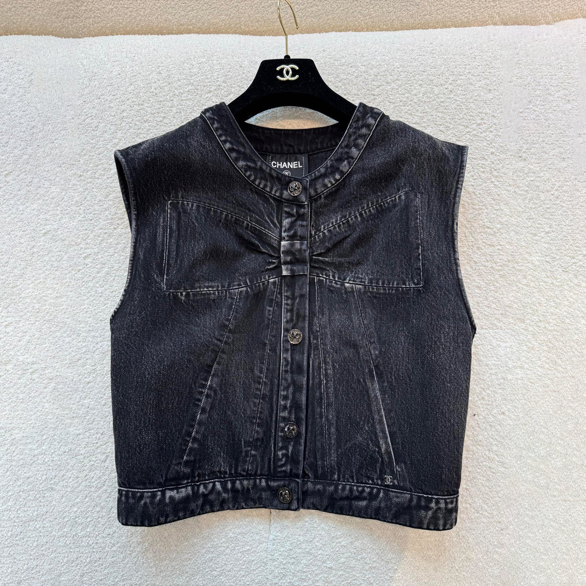 Chanel Women's Fall/winter 25k Bow-tie Denim 3d Vest Jacket Stylish Refined Elegant Trendy Top #81924A