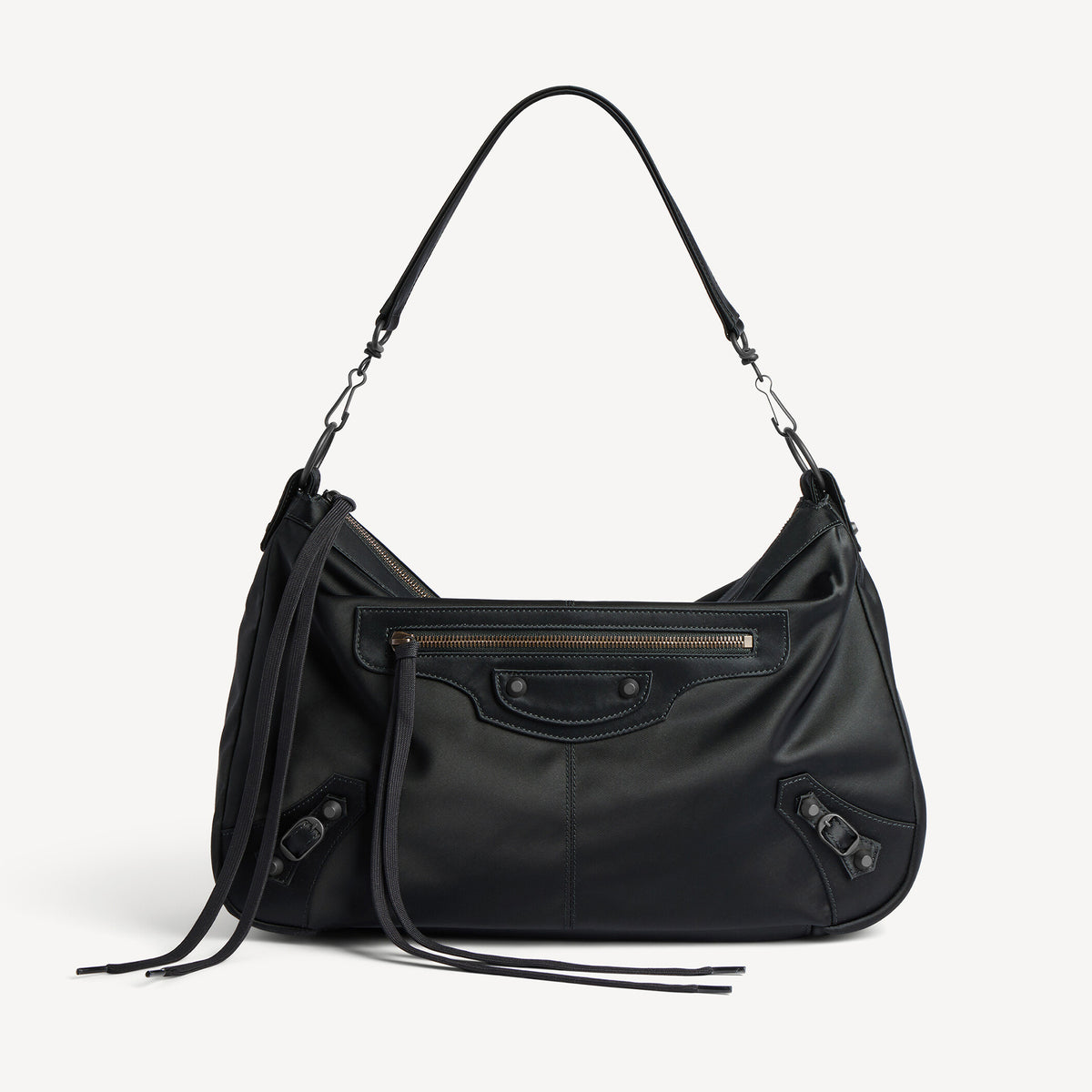 Balenciaga Men's Le City Moto Medium In Black Retro Nylon Motorcycle Bag Stylish Casual Crossbody Shoulder Bag #194664