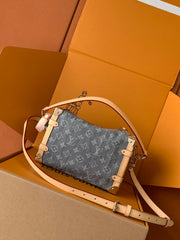 Louis Vuitton Side Trunk Women's Letter Print Metal Buckle Cotton Crossbody Bag Shoulder Bags Handbag #77847