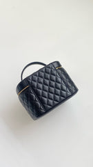 Chanel Women's Vanity Checkered Gold Buckle Leather Handbag Solid Color Casual Cosmetic Bag Bags AP2573-Y04059-C3906 #76829