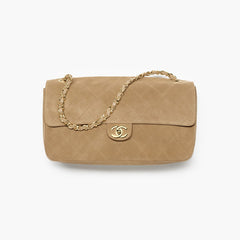 Chanel 2026 Spring/summer Maxi Clutch Bag Brown Suede With Metal Chain Stylish And Elegant Handbag  Bags #196600