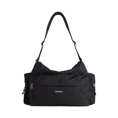 Balenciaga EXPLORER Medium Multi-Pocket Weekend Travel Bag Adjustable Shoulder Strap Stylish Casual Black Men's Bags #82446A