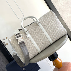 DIOR LINGOT 50 Men's and Women's Adjustable Shoulder Strap Letter Printed Leather Canvas Tote Travel Bag Bags #76472