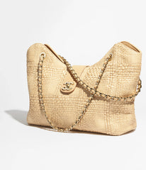 Chanel 2026 Spring/summer Preview Collection Shopping Bag Beige Woven Bags Gold-toned Metal-accented Leather Chain Crossbody Bag And Casual Straw Bags For Vacation #196025