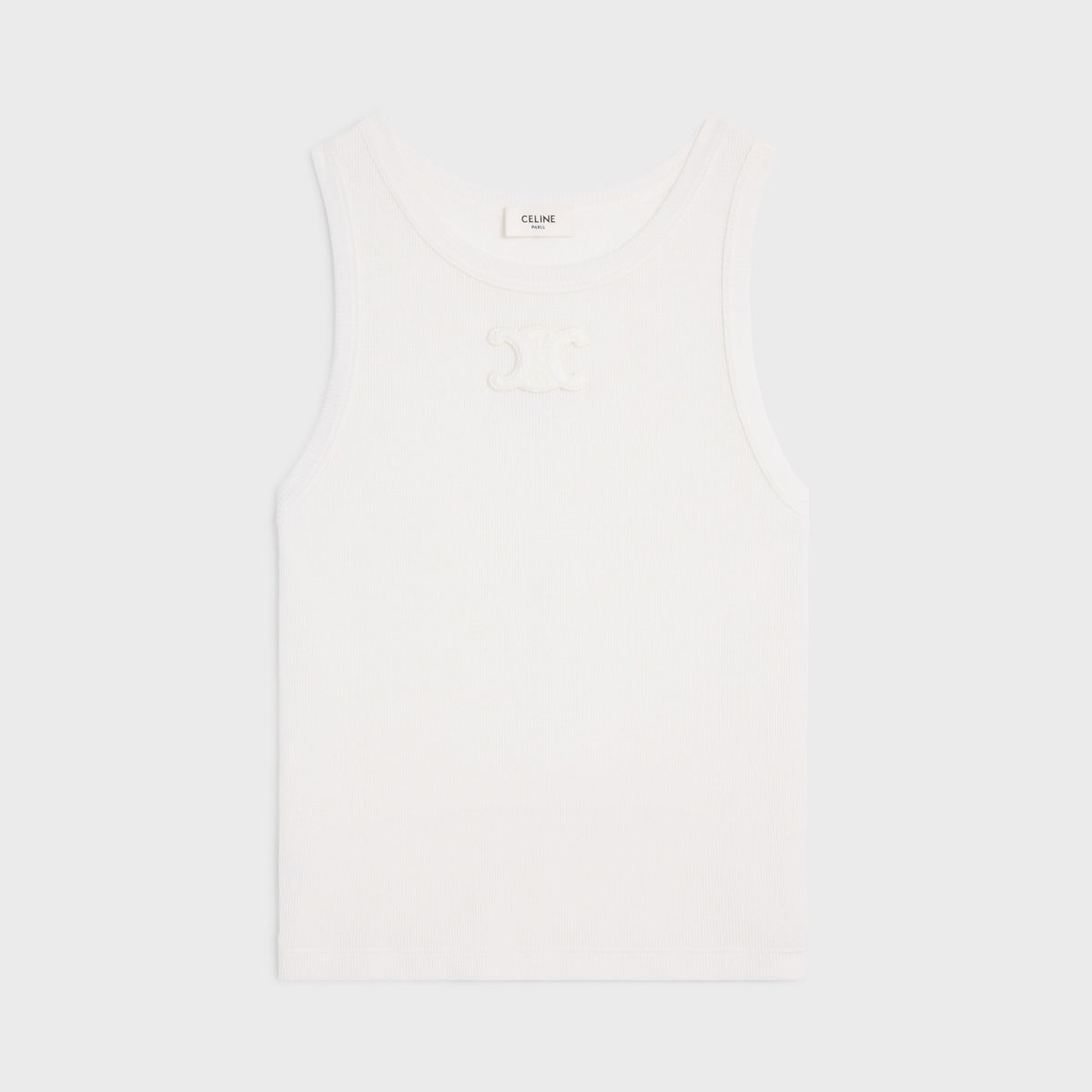 Celine Women's Summer Solid Color Embroidered Logo Print Round Neck Sleeveless Tank Top Vest #74998