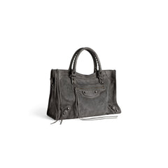 Balenciaga Women's Le City Large Handbag with Woven Handles. Solid Color Leather Crossbody Shoulder Bag. Fashionable Casual Bag Bags 8230582AB2A1143 #81498