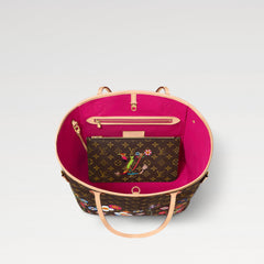 Louis Vuitton LV x TM Neverfull MM Women's Logo Printed Leather Tote Shopping Bag Shoulder Bags M13271 #76323