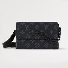 Louis Vuitton Lv Mini Box Bag Steamer Mini Handbag. Monogram Eclipse Canvas Chain Shoulder Bag Fashionable Casual Men's Crossbody Male Bag M81783 #195921