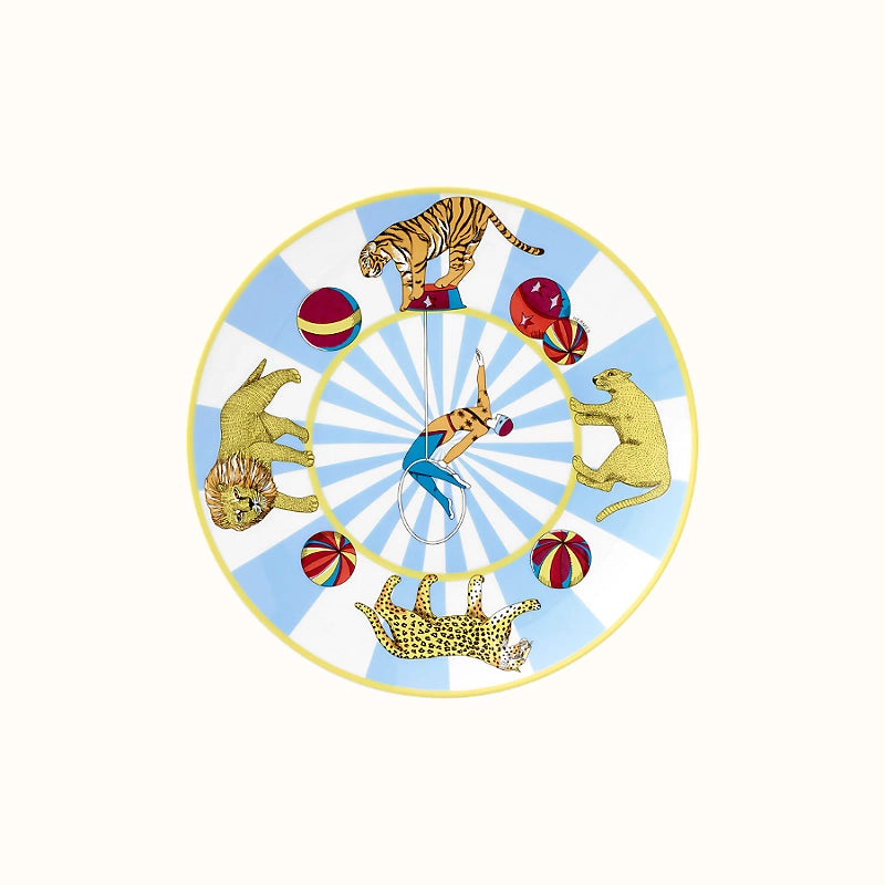Circus Dessert Plate Blue